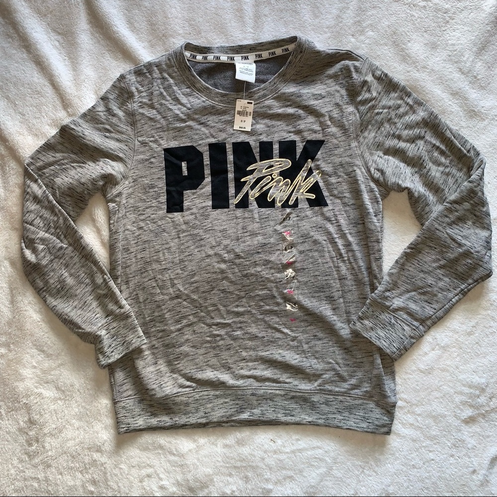 NWT VS PINK Grey Open Back Top